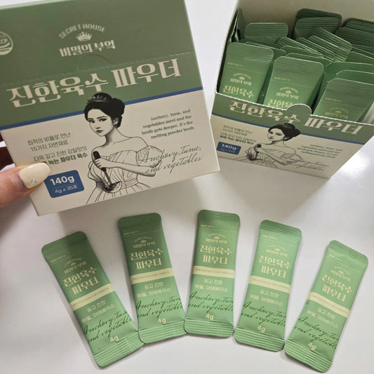 [SALON DE FOOD] 비밀의부엌 진한 파우더육수 "천연조미료/분말/멸치/채소/해물 가루육수" (1 Box = 35 sticks)